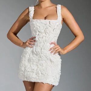 Floral-Appliqué Corset Mini Dress